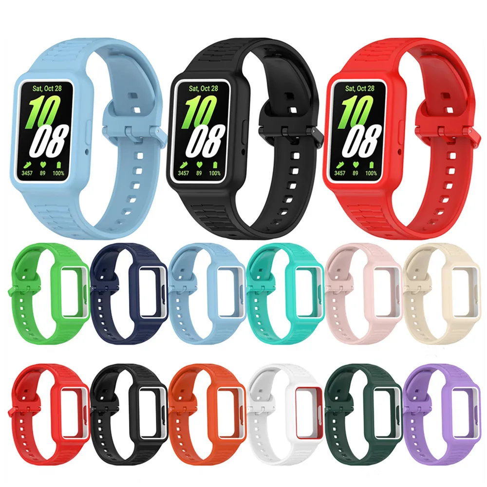 For Huawei Band 8 9 8NFC 9NFC Strap Watchband One-piece Armor Wrist Premium TPU Color Watch band for Samsung Galaxy Fit3 (SM-R39