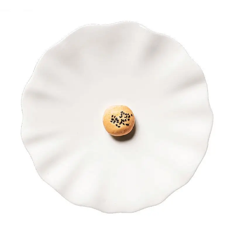 Ceramic Double Layer Dinner Plates Cooking Pan Restaurant Irregular Shape Solid Color Tableware Dessert Dishes Pasta Steak Plate