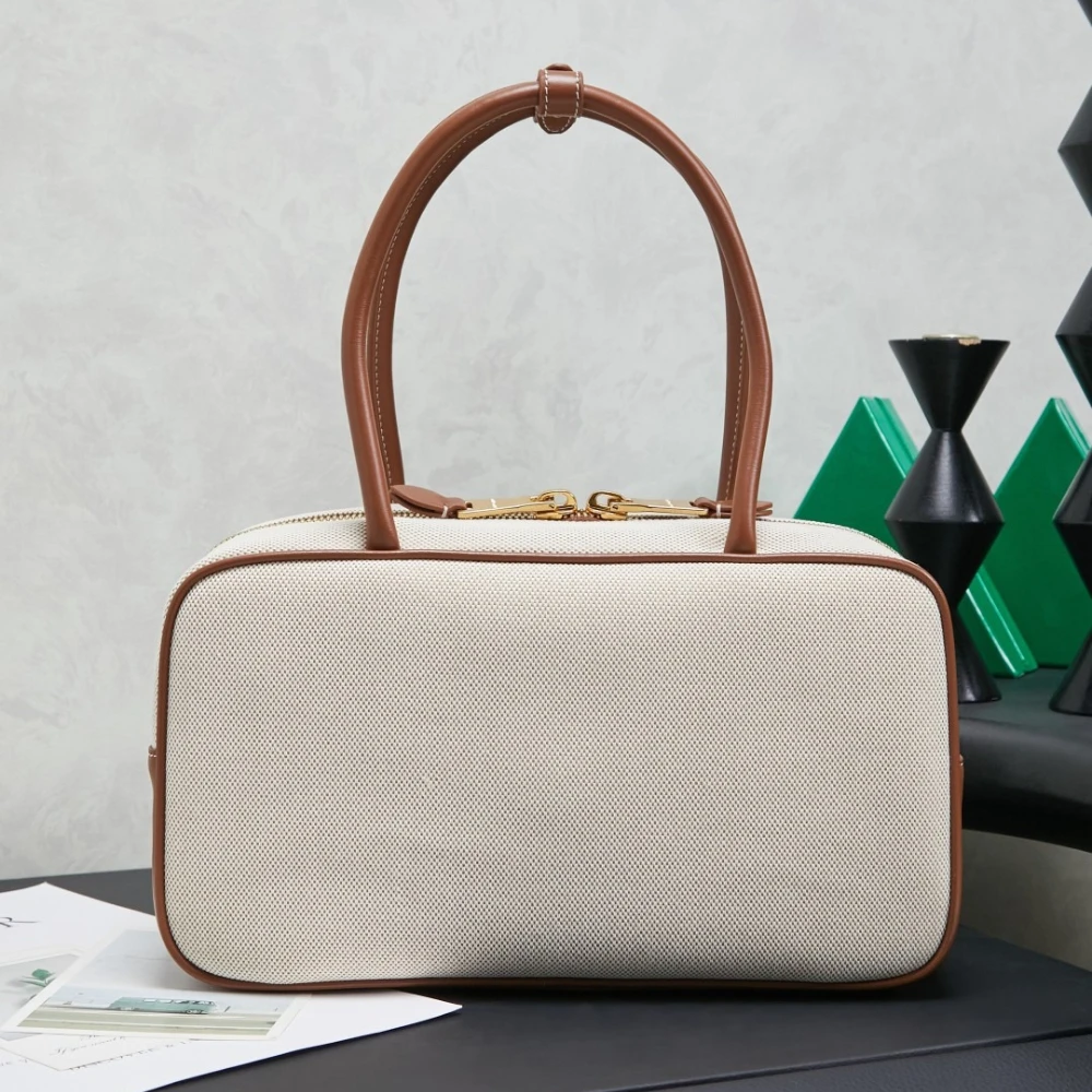 Luxury Zipper Solid Color Bowling Shoulder Bags Hot Sale Fashion Ladies Top-handle Bags 2026 Hot Sale Simple Versatile Tote Bag