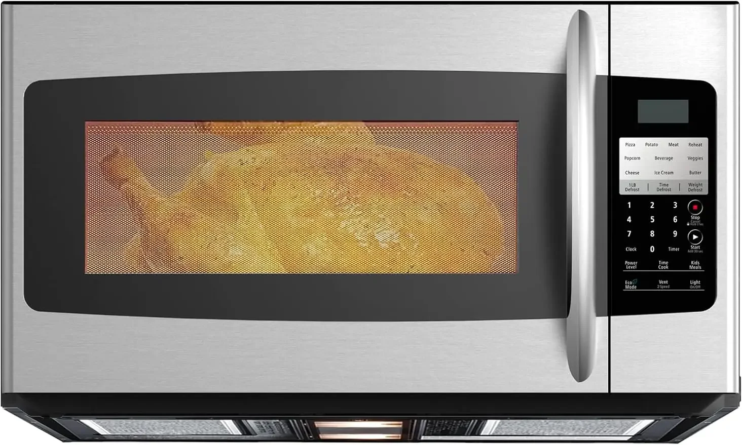 SMETA-Over the Range Microwave Oven with Exhaust Fan, 30 Inch Wide, 1000W, 1.6 Cu Ft Over  Stove  Hidden Hood, 2 Speed Ve