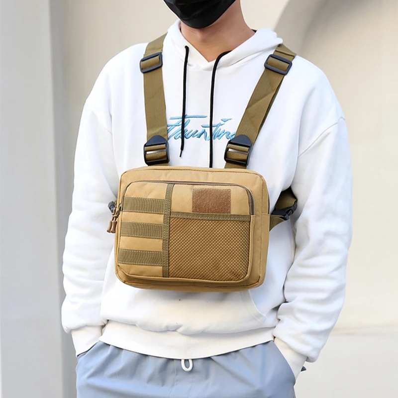 Outdoor bolsos Chest Bag Running Sports Vest Bag Camouflage Function Trendy Backpack Leisure Vest Bag Chest Pannier sac men bag