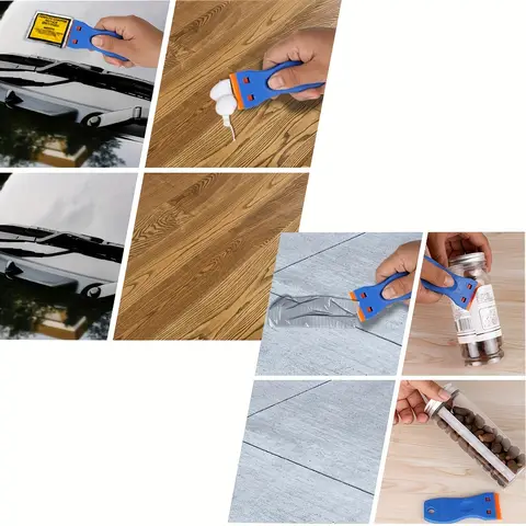 1 set liten plastskrapa med 10 blad, färgborttagning, limborttagning, glasrengöringsskrapa, multifunktionsverktyg 10 best sales skrapblad - №8