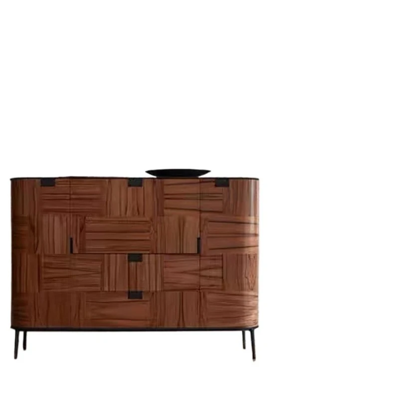 

Natural rock slab high-end dining side wine cabinet, large-capacity water bar island