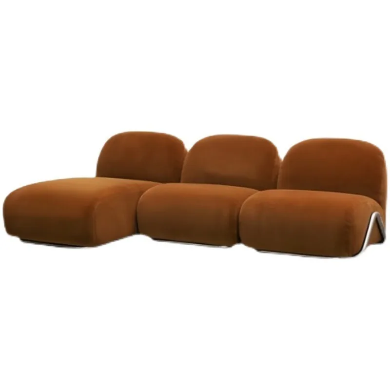apartment living room modern minimalist designer single sofa special-shaped module combination fabric minimalist solid wood