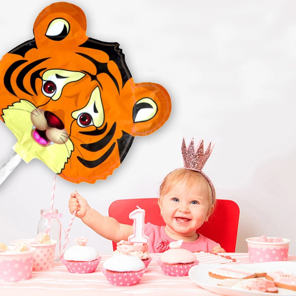 

10pcs Mini Tiger Balloons Animal Theme Party Decorations For New Year Birthday Festival Kids Game Rewards Outdoor Indoor Use