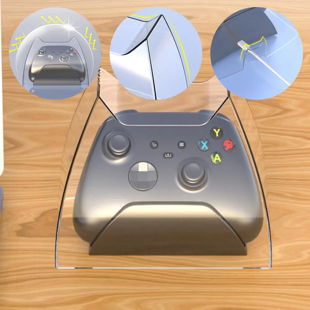 حامل وحدة تحكم ألعاب شفافة لـ Xbox Switch Pro قاعدة تحكم عالمية ABS البلاستيك مقبض اللعبة حامل الملحقات Q6Y2