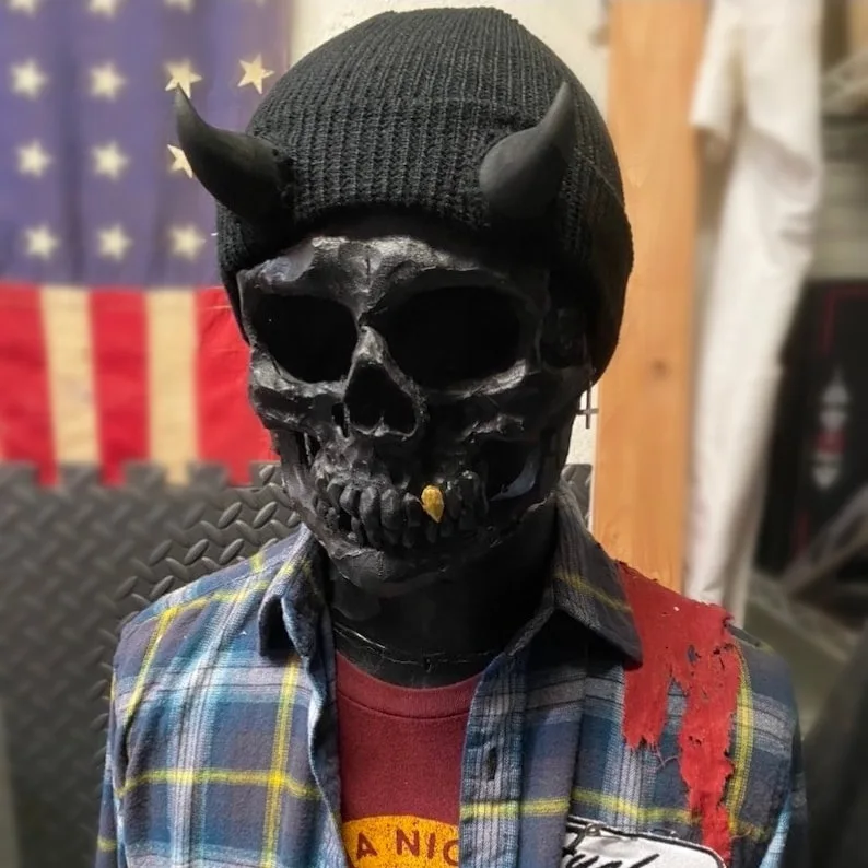 شتاء جديد الشيطان القرن قبعة صغيرة محبوكة الدافئة الاكريليك مضحك شيطان زي الاكسسوارات هالوين عيد الميلاد حفلة للجنسين الكبار الشباب