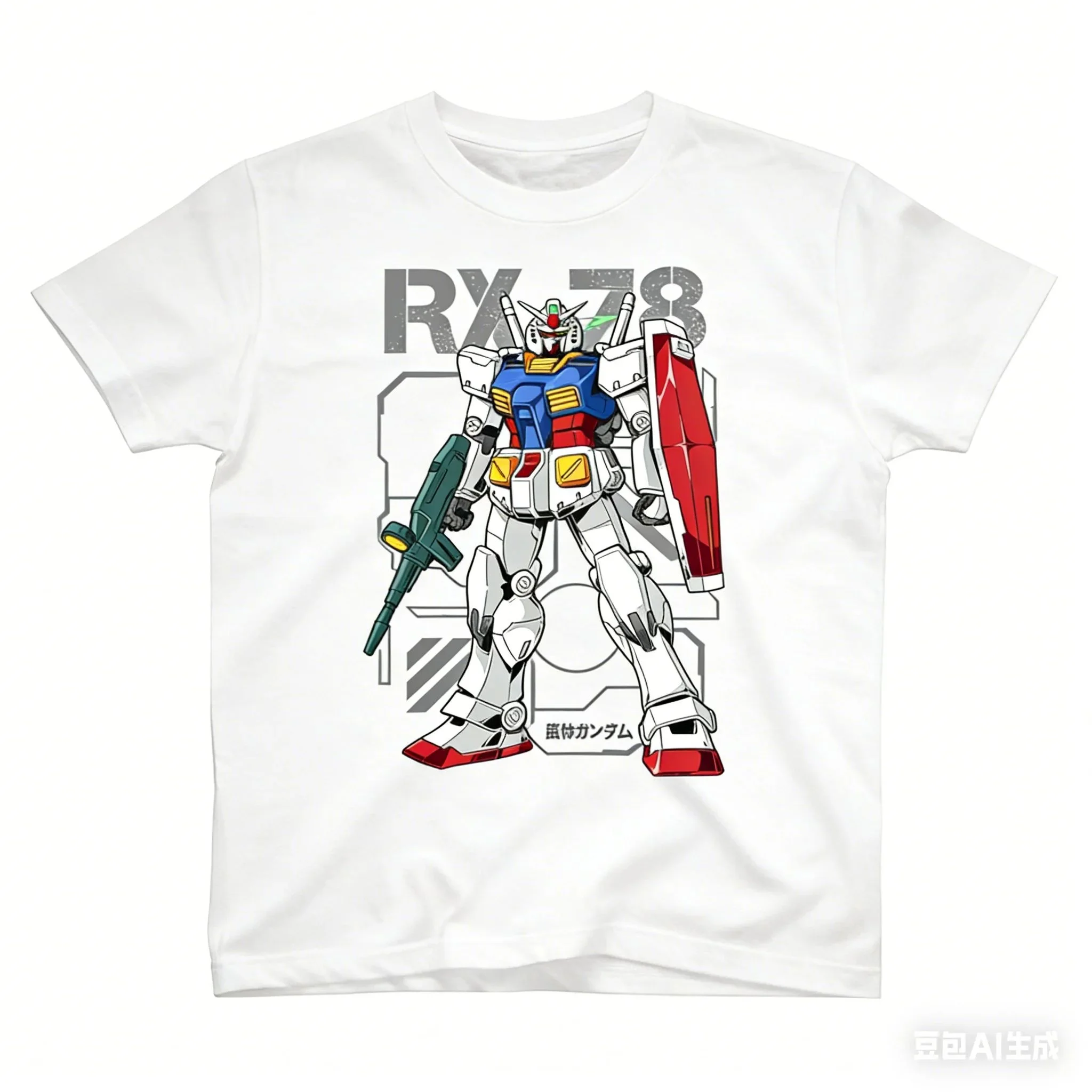 Camiseta infantil Summer Mobile Suit Gundam RX-78-2 Yuan Zu Gundam, Top unisex informal de algodón puro de corte holgado, 2026