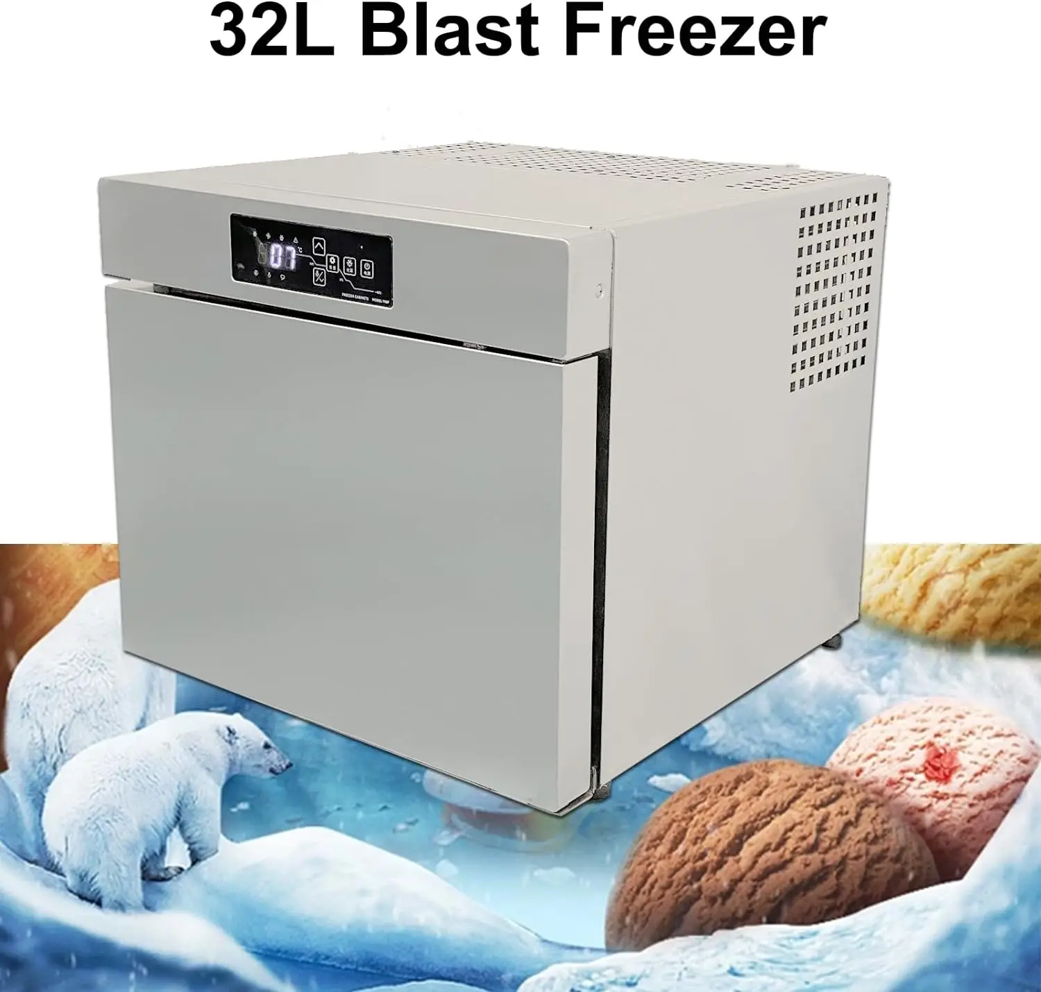 Mvckyi -40°C MINI High Quality Blast Freezer Ice Cream Fast Stainless Steel Fan Cooling Freezing Equipment