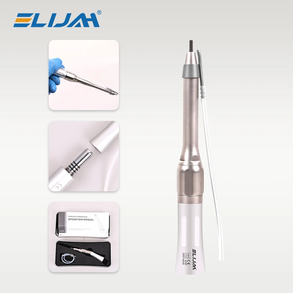 ELIJAH Dental low speed Straight Surgical Handpiece 20° Contra Angle Surgery Handpiece 1:1 Direct Drive Dental instruments Tools