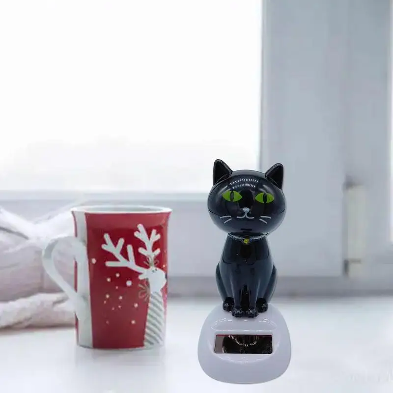 Solar Dancing Toy Animal Solar Powered Supplied Dancing Dashboard Dolls Animated Bobble Head Cat Car Decor for Home Office Bar