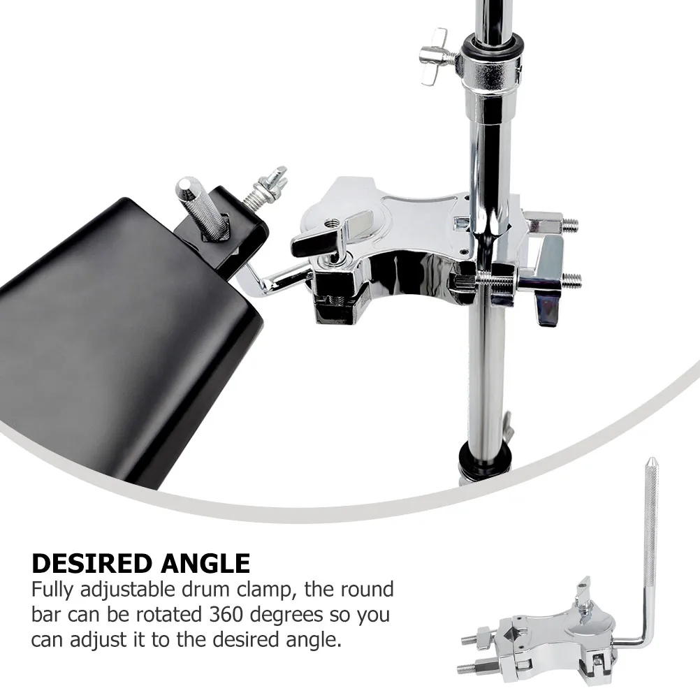 

Alloy Drum Clamp 360 Degree Adjustable Expansion Accessories for Melody Cow Bell Percussion Parts Music Instrument Holder