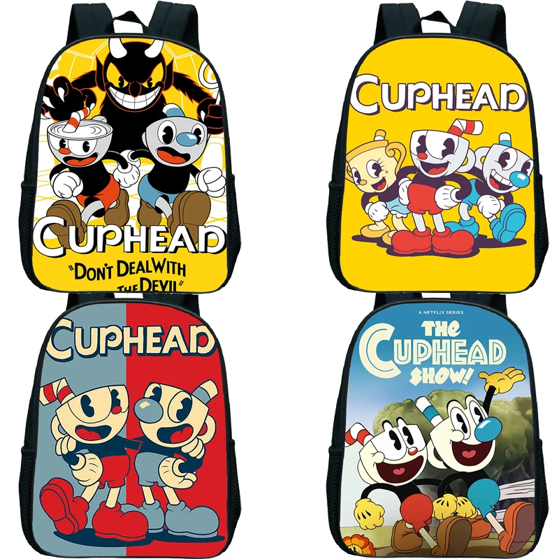 

Cartoon Cuphead Mugman Backpack Kids Kindergarten Rucksack Boys Girls Small Knapsack Children School Bags Waterproof Bookbag