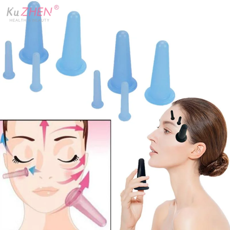 

Силиконовые вакуумные банки от морщин, массажные вакуумные чашки для лица, для гуаша-массажа и уменьшения целлюлита