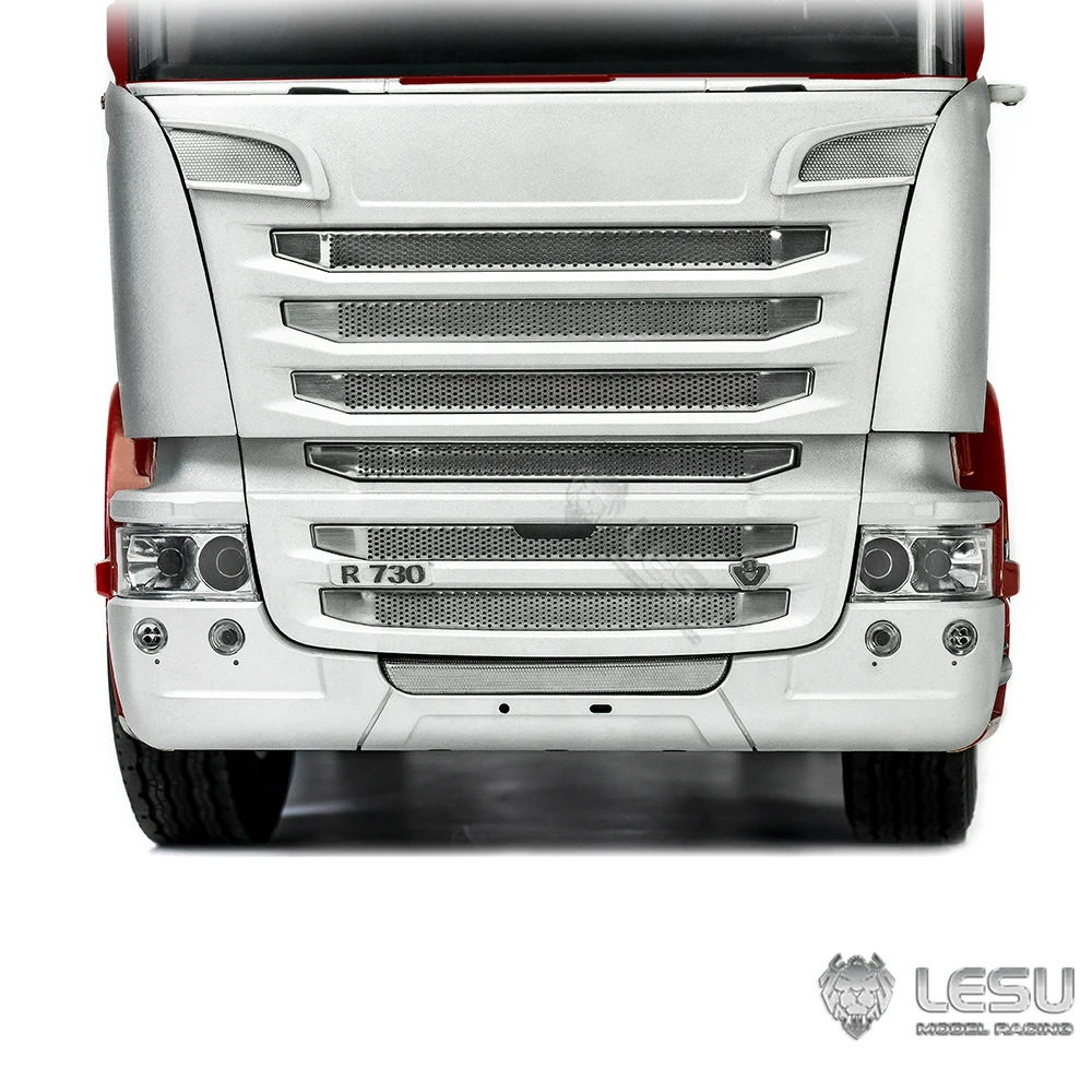 LESU Metal R730 Front Face Net Bumper Set for 1/14 RC Tractor Truck R470 R620 DIY Model Upgraded Parts TH23156