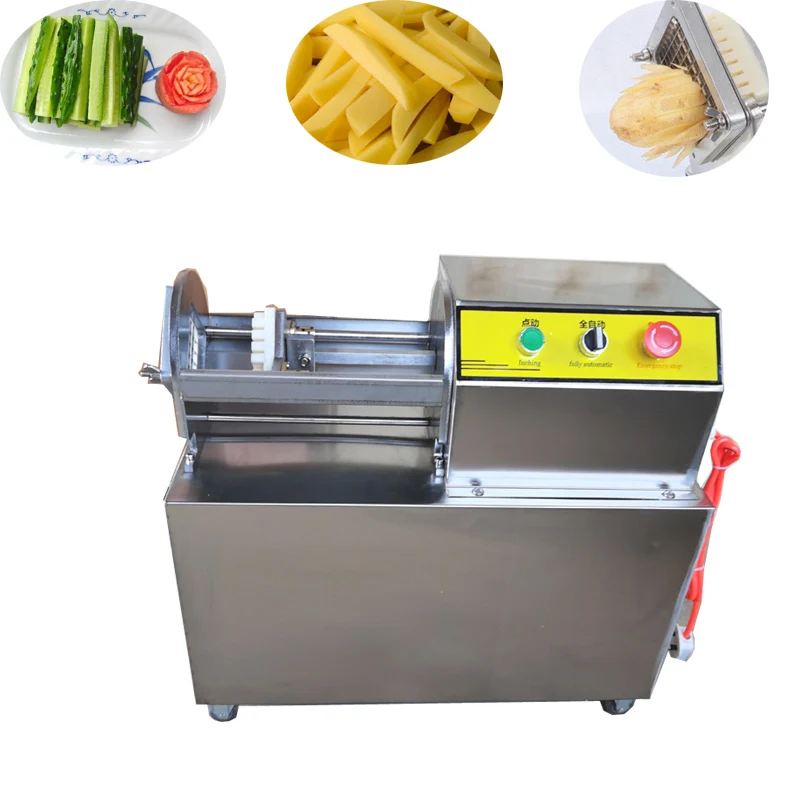 New Electric French Fries Cutting Machine Commercial Fully Automatic Sweet Potato Cucumber Potato Taro Cutting Machine