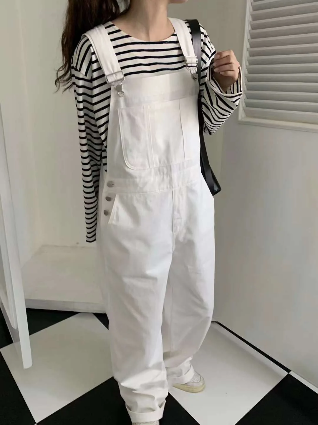 Selfwill Age-Reducing Relaxed Feeling South korea Dongdaemun 24 Spring and Autumn Casual All-matching Loose round Neck Stripe...