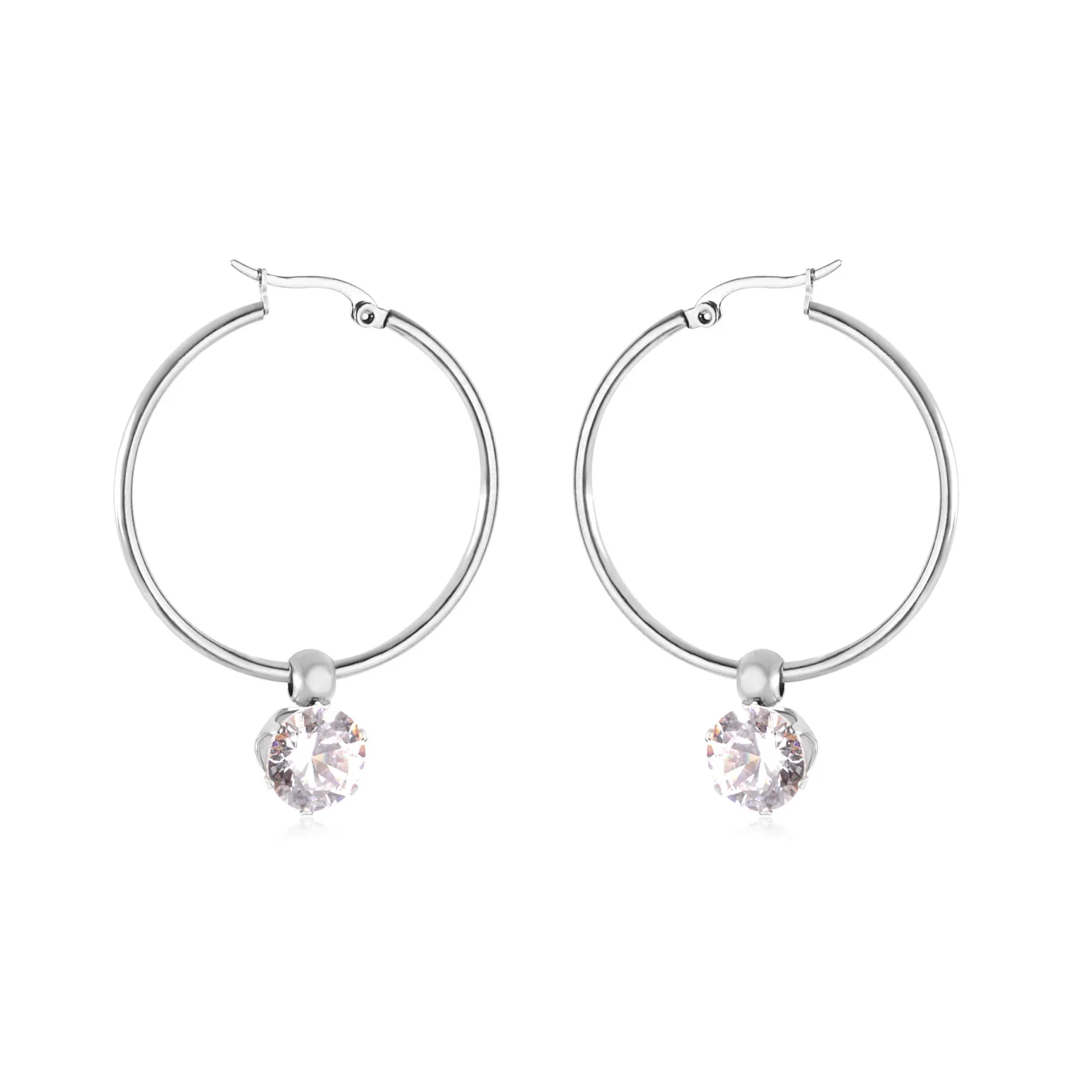 LUXUKISSKIDS Heart CZ Drops Large Hoops Earrings Exaggerated 3pairs/set Steel Luxury Jewelry For Women Gifts Removable Synthetic