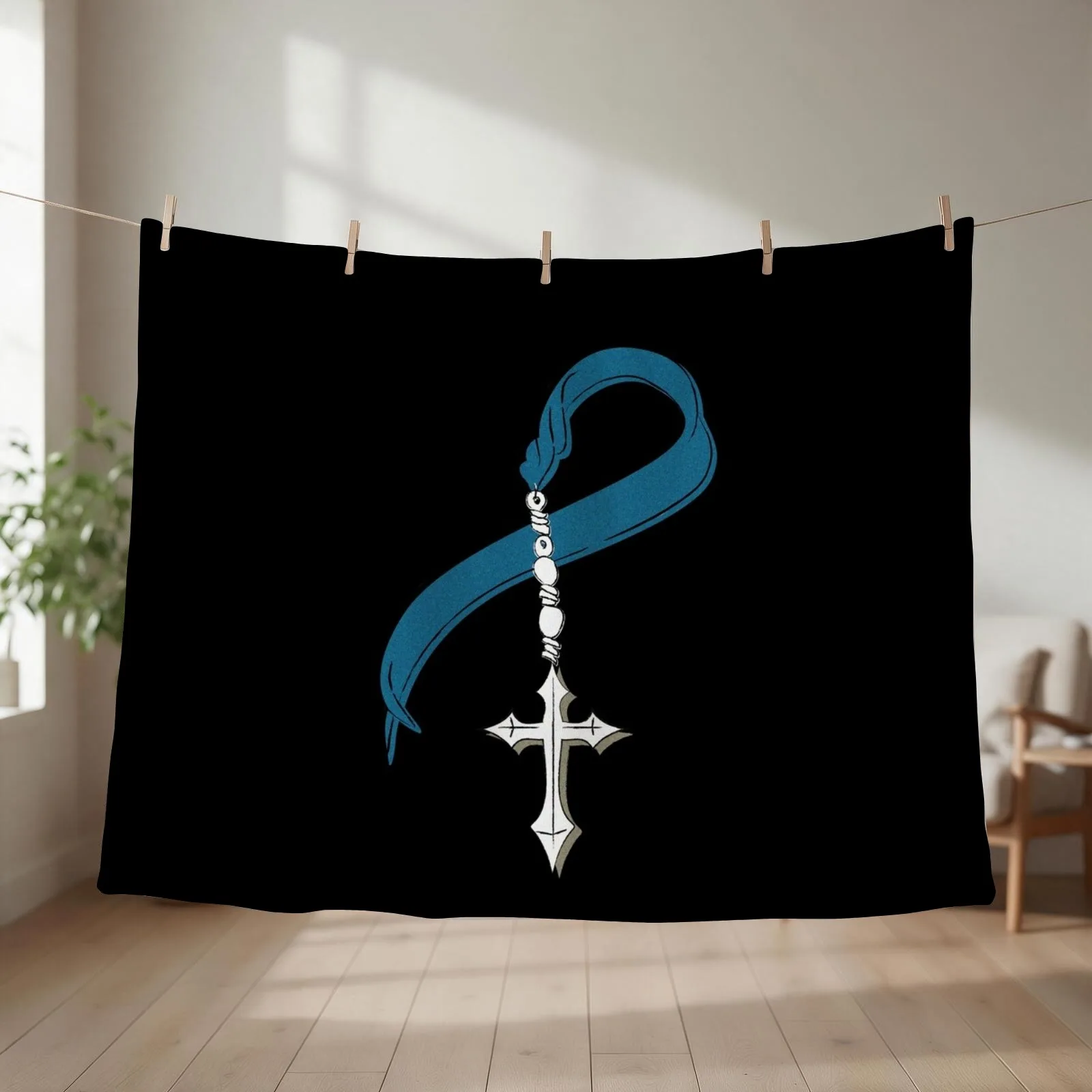 Colon Cancer Warrior Throw Blanket couch cozy soft plush fuzzy picnic outdoor blanket