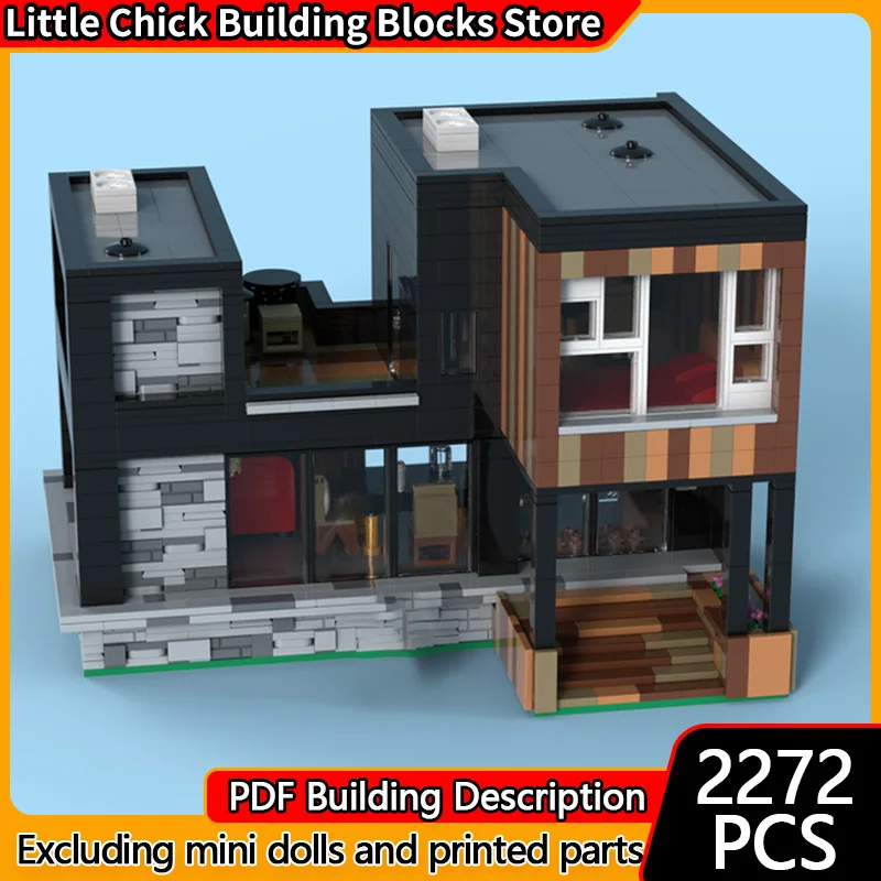 

City Street View Model MOC Building Bricks City Residential Building Modular Technology Gifts Holiday Assemble Children Toy Suit