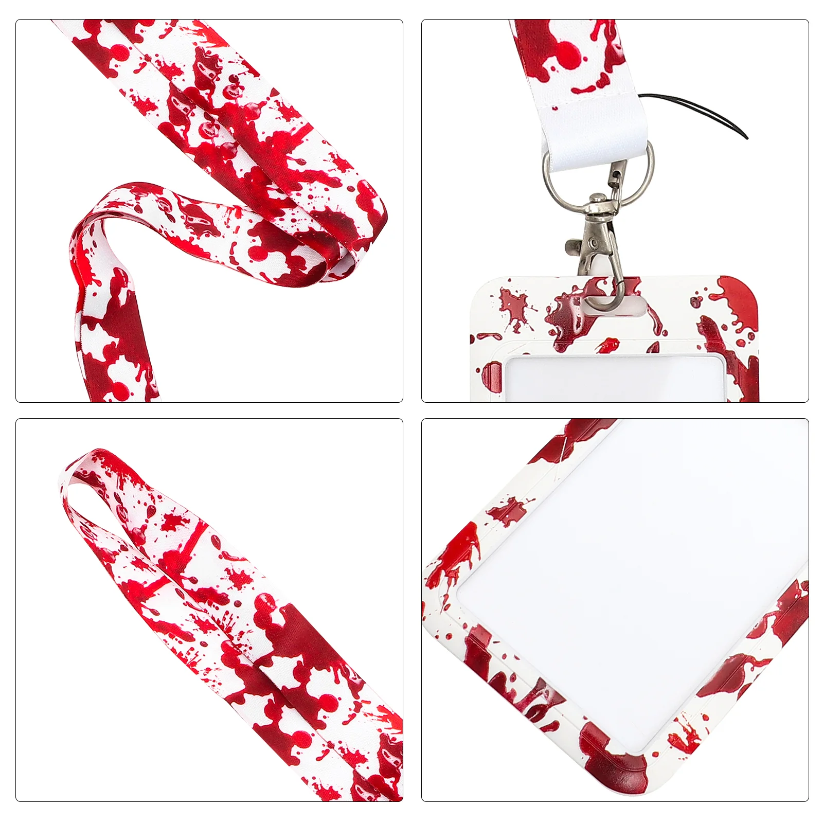 Bloody Neck Lanyard Pattern Card Holder Multi-functional Fashionable -lost Bank ID (kp646-1) Horror Halloween