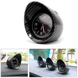 Universal Car Interior Dashboard Ornament Clock SUV Carbon Fiber Pattern Luminous Electronic Quartz Watch Decor Accessories
