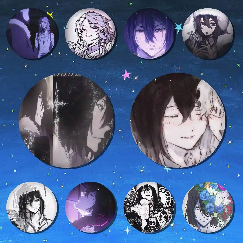 A-Sigma F-Fyodor D-Gogol Cartoon Round Brooches On Backpack Jacket Acrylic Button Pins Collection Gifts