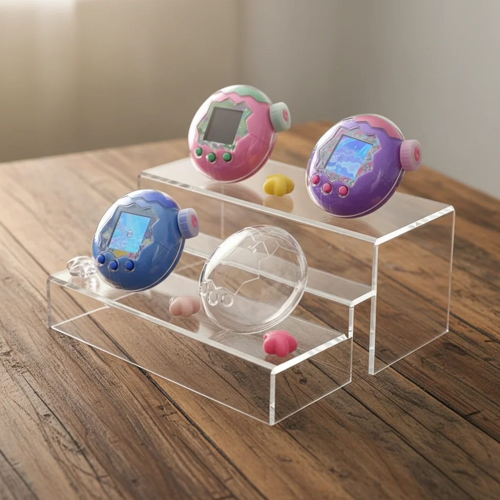 Clear Hard Acrylic Protective Cover With A Random Rotating Cap Protective Shell Decorative Cover for Tamagotchi Paradise