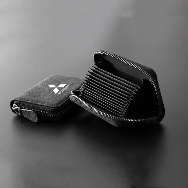 

Car Suede Leather Portable Storage Box Driver License Holder Card Storage Bag for Mitsubishi Outlander Lancer ASX EVO Pajeros