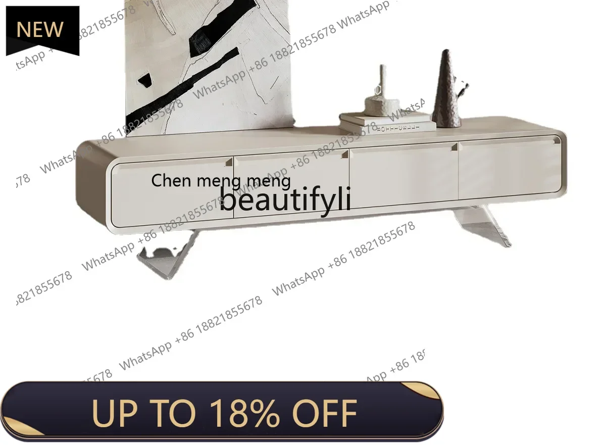 

P178 Acrylic TV Cabinet Light Luxury High-Grade Small Apartment Living Room Solid Wood Modern Simple Coffee Table Combination Su