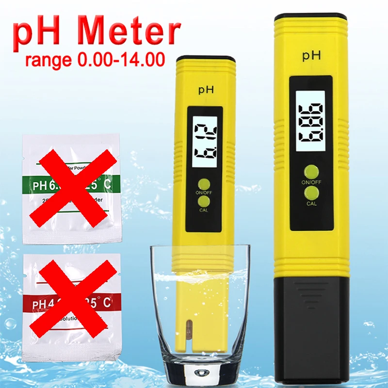 PH Meter 0.01 High Precision for Water Quality Tester with 0-14 Measurement Range Suitable Aquarium Swimming Pool