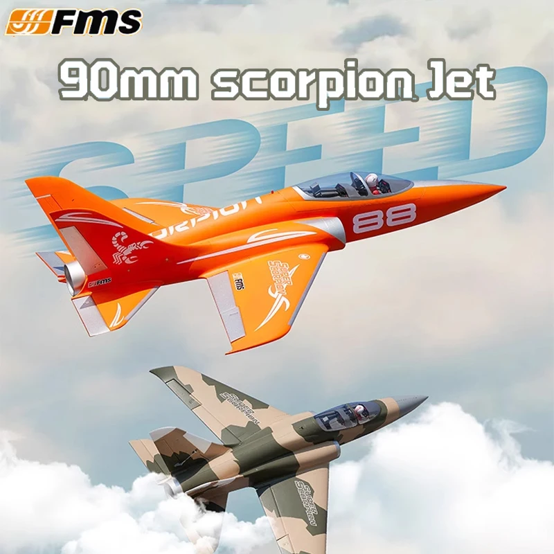 FMS Upgraded 90mm Scorpion V2 EDF Jet Large Outdoor Model Fixed Wing Remote Control Electric High Speed Performance Outdoor Toy