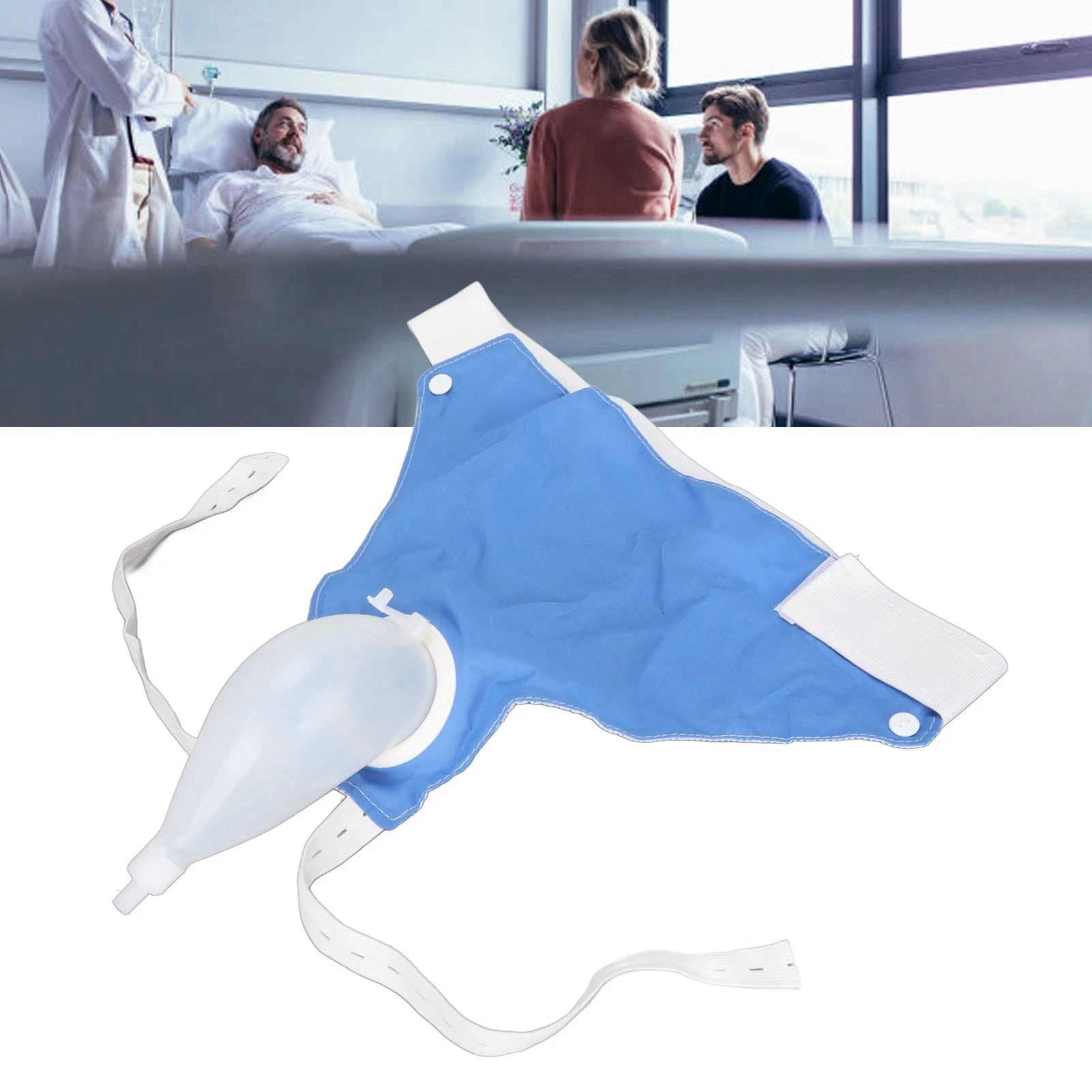 Urine Collector Silicone Reusable Ergonomic Design Skin Friendly Male Urine Collection Bag Comfortable for Bedridden Patients