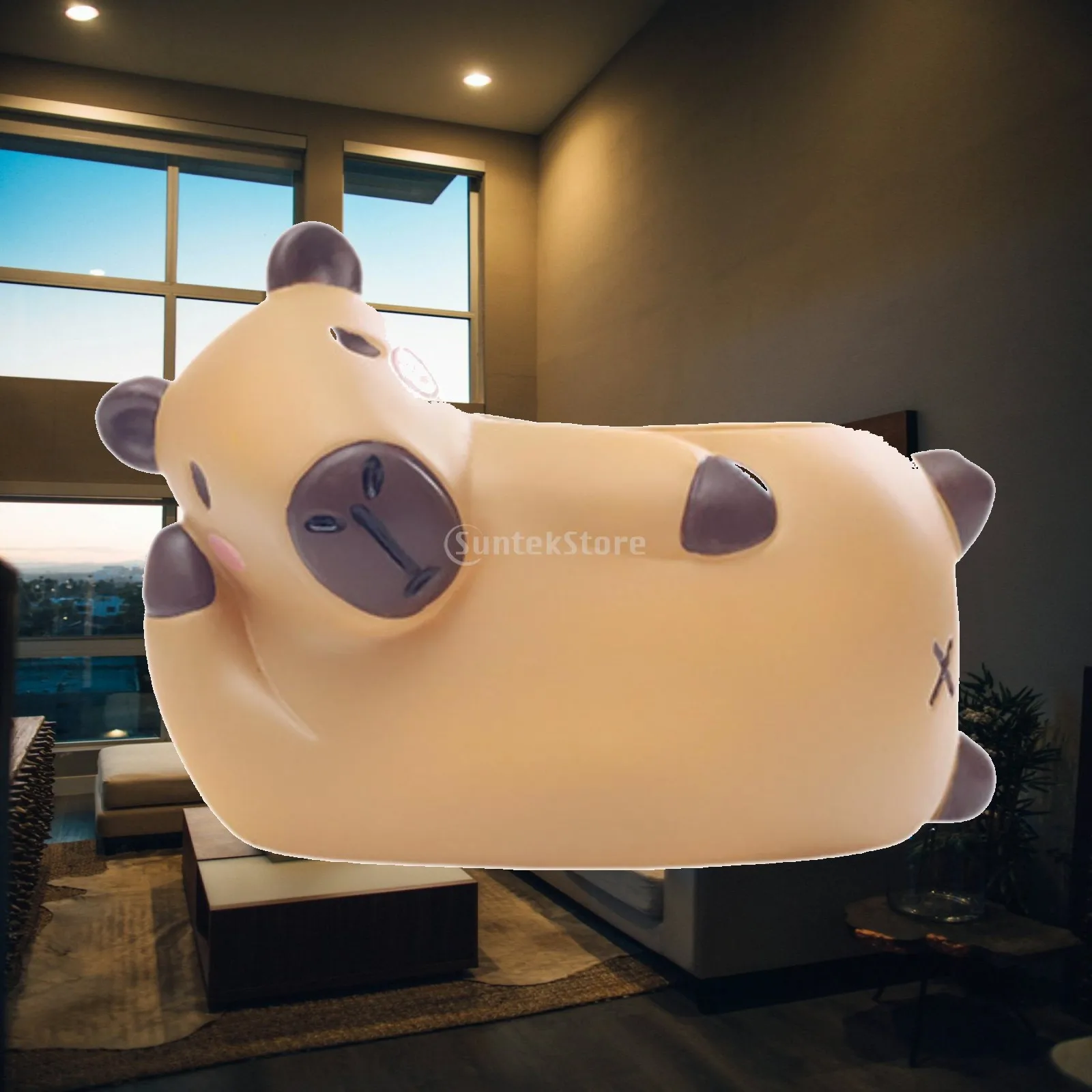 Animal Capybara Flower Planter with Drainage Hole for Bedroom Table Decor Creative Resin Pot Gift