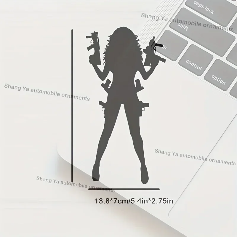 

1 шт., наклейка с силуэтом вооруженной женщины-высококачественная виниловая водонепроницаемая наклейка для окон автомобиля, бамперов и ноутбуков-съемный острый декор
