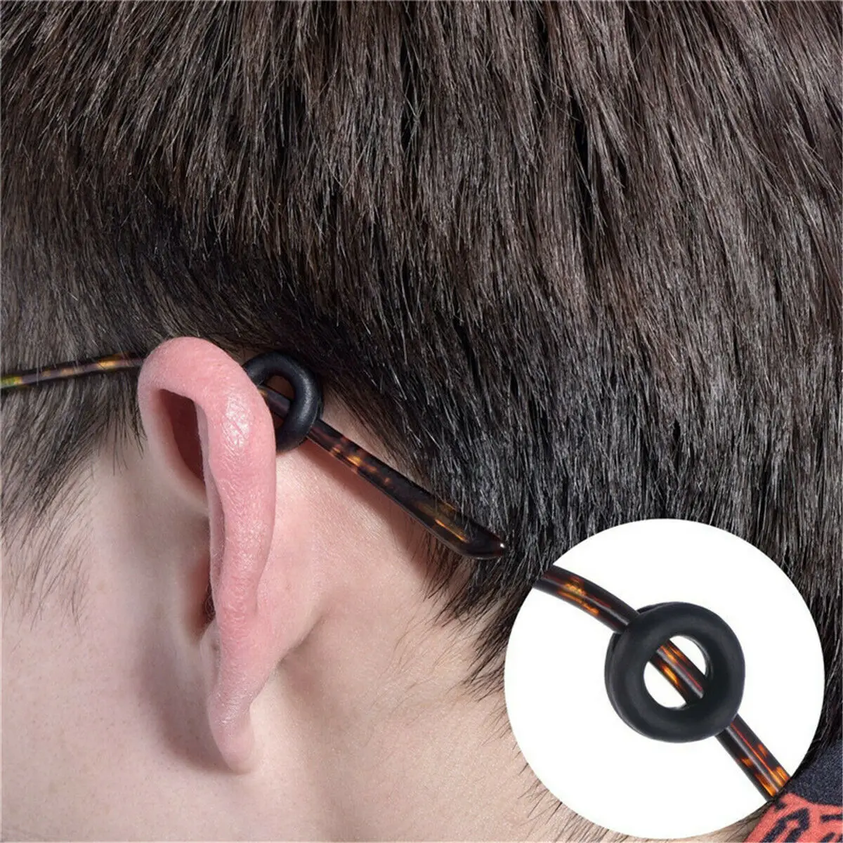 60PCS Mini Invisible Round Ear Hook Eyeglasses Leg Silicone Anti Slip Grip Cover Temple Tip Holder Spectacle Eyewear Accessories