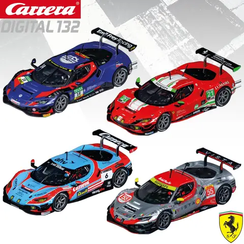 Carrera Slot Car Digital132 Ferrari 296 GT3 32000 Emil Frey Racing DTM / 32001 AF Corse / 32043 24H Dubai / 32056 FIA WEC 2024