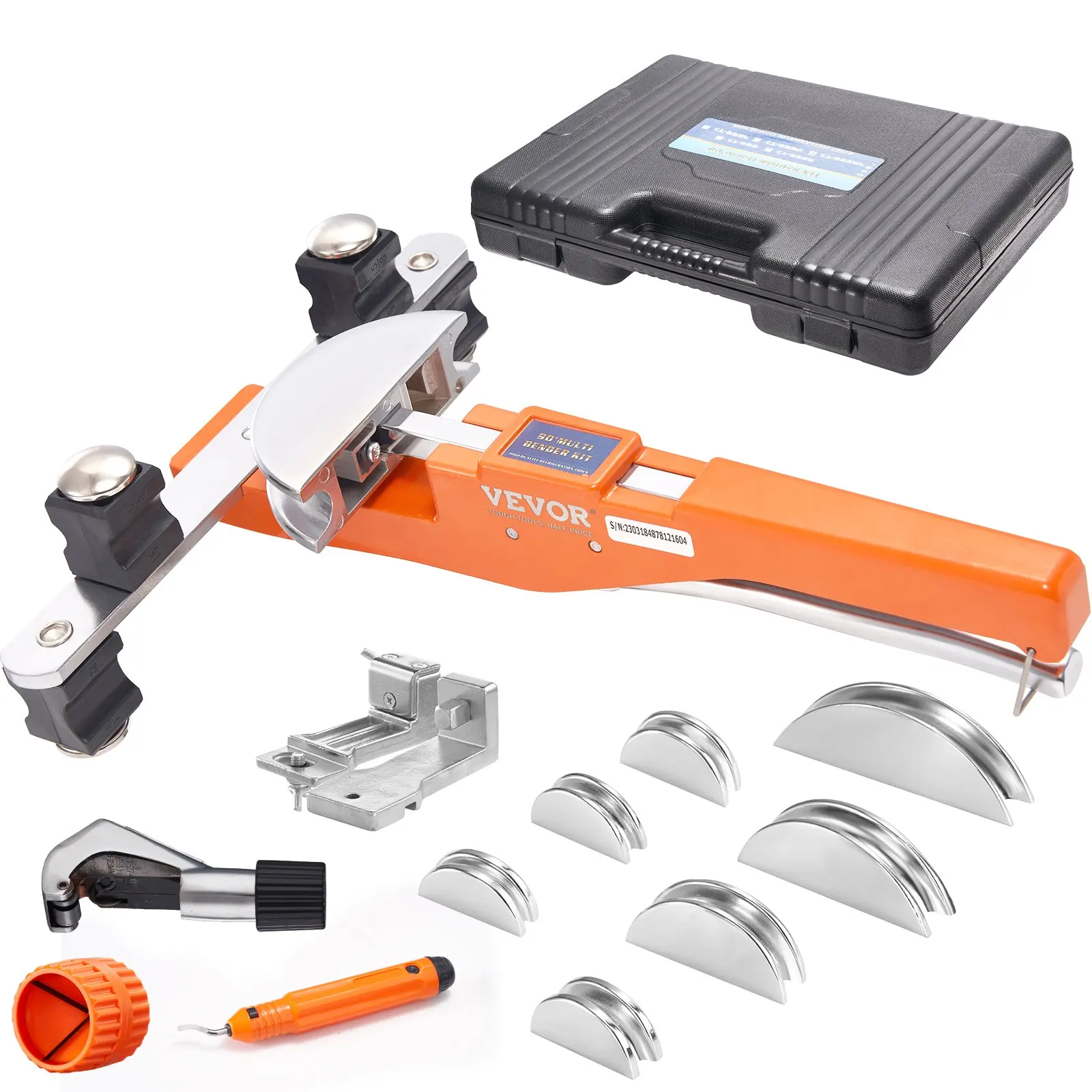 أنبوب ثني الأنابيب، O.D. أداة ثني الأنابيب، 90 أداة ثني الأنابيب العكسية للأمام مع 7 قوالب وقاطع الأنابيب لـ HVAC