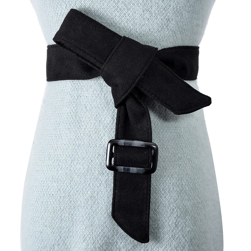 

Women's Belt Double Suede Coat Decoration Wide Waistband Simple Fashion Dress Bow Bandage Solid Colour Belt