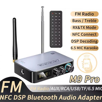 M9/M9Pro Bluetooth 5.1 Audio Receiver Transmitter DSP Wireless Adapter NFC/3.5mm AUX/RCA/USB U-Disk/TF/6.5 Mic/FM Radio/Coaxial