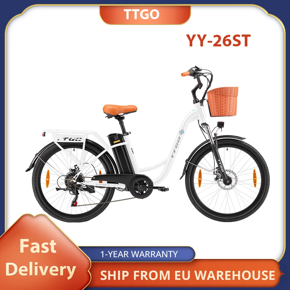 TTGO YY-26ST Electric Bike, 250W Motor, 36V 14.5AH Battery, 26*1.95” Tires Ebike , 25km/h Max Speed，Disc Brake,LED Display