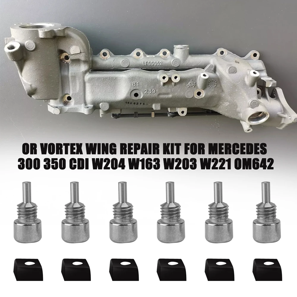 6PCS Nut & Bolt Sets Vortex Wing Swirl Flap Repair Kit For Mercedes 300 350 CDI W204 W163 W203 W221 OM642 Accessory