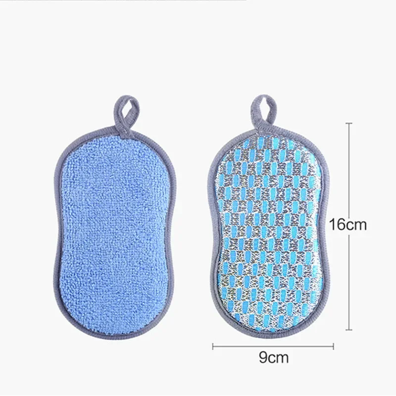 1PC Kitchen Cleaning Sponge Double Sided Sponge Scrubber Sponges For Dishwashing Scouring Pad Dish Cloth Kitchen Cleaning Tools