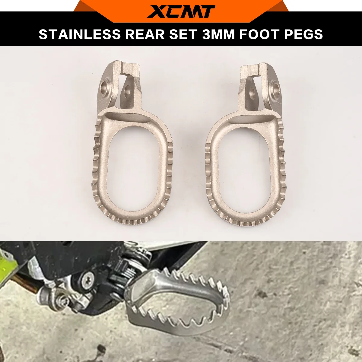 

For KTM EXC EXCF XCW XC XCF SX SXF Husqvarna TE FE TX FX TC FC TE FE GasGas EC EX Lowered 3mm Rear Set Stainless Steel Foot Pegs