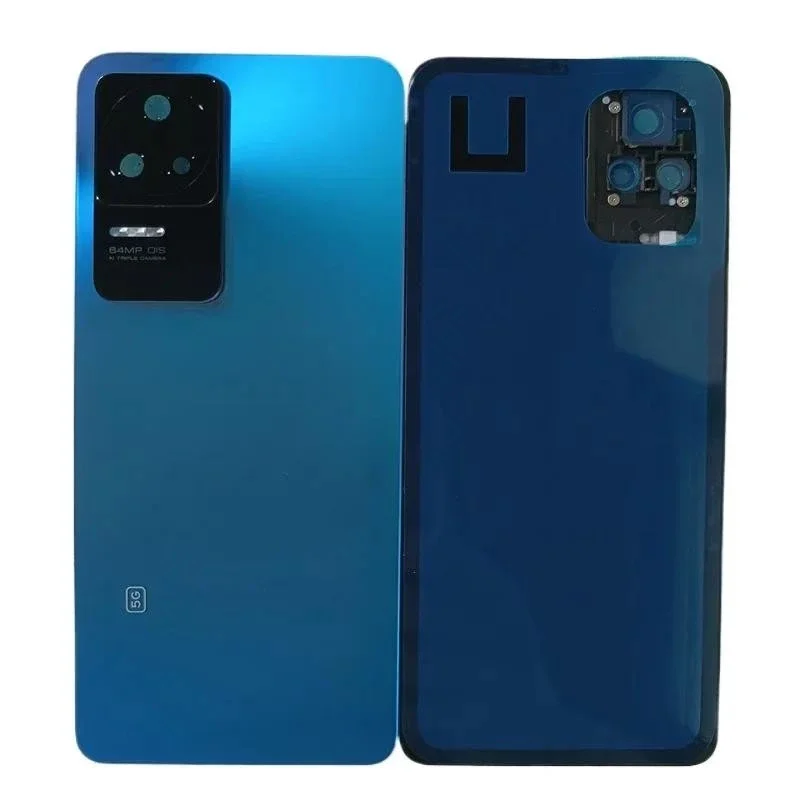 Glass Back Battery Cover for Xiaomi Poco F4 22021211RG, 22021211RI Rear Door Housing Replacement with Camera Lens