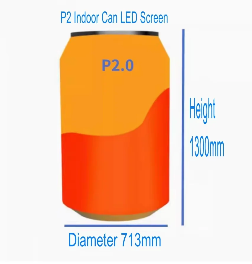 P1.875 P2 Zip-top can LED Display Screen pop-top can video Screen Ring Pull Can Billboard High Brightness