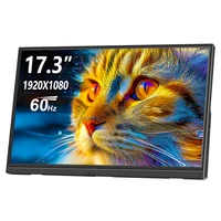 Monitor portátil de 17,3 pulgadas USB-C HDMI pantalla LCD de ordenador para PC Mac teléfono Xbox Switch PS HDMI USB pantalla externa de ordenador portátil
