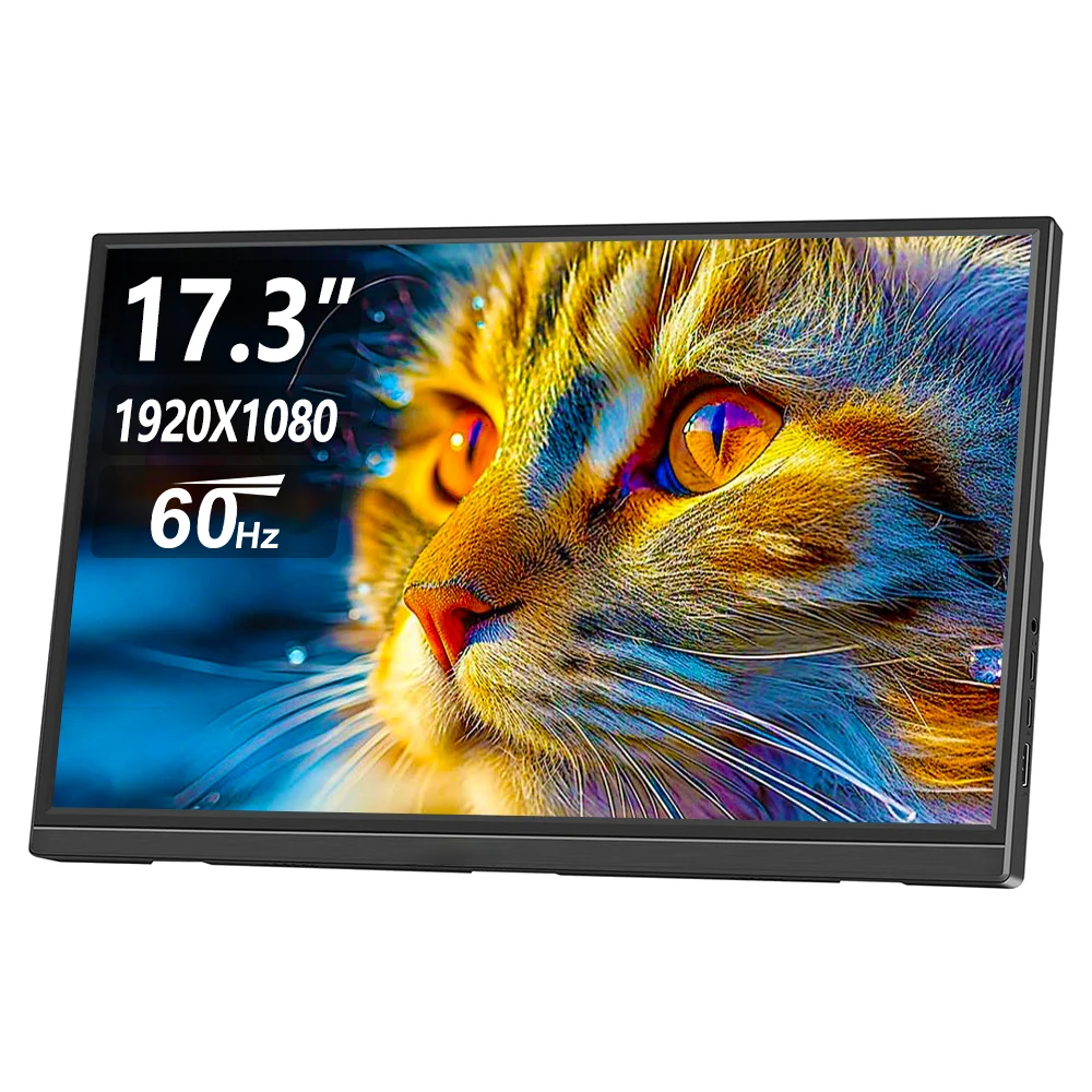 17.3'' Portable Monitor USB-C HDMI Computer Display LCD Screen for PC Mac Phone Xbox Switch PS HDMI USB External Laptop Screen