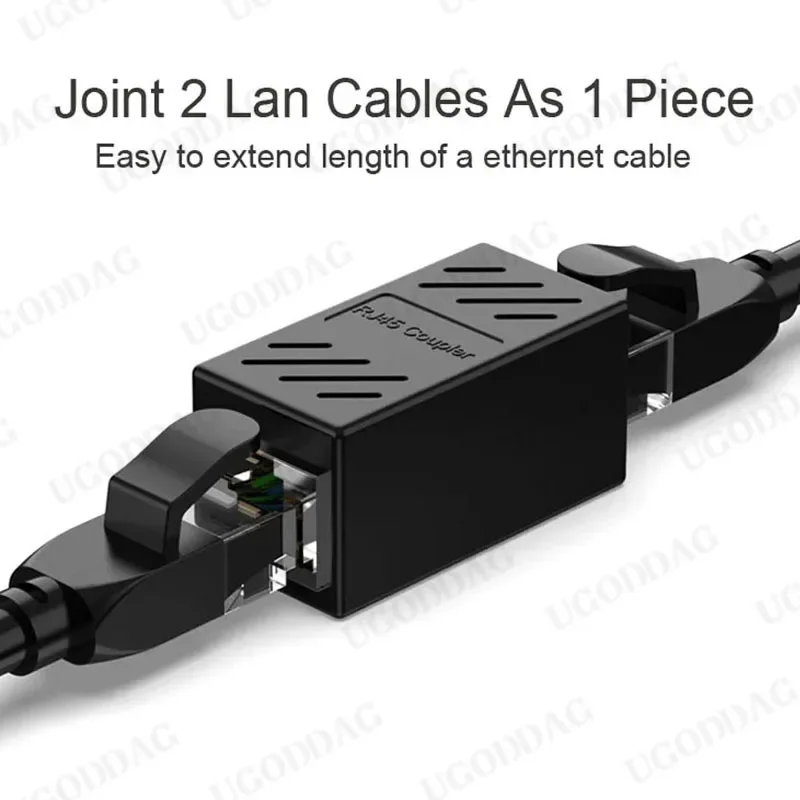 Network RJ45 Connector Cat7/6/5e Ethernet Adapter 8P8C Extender Extension Cable for Ethernet LAN Wire Head Female to Female Plug