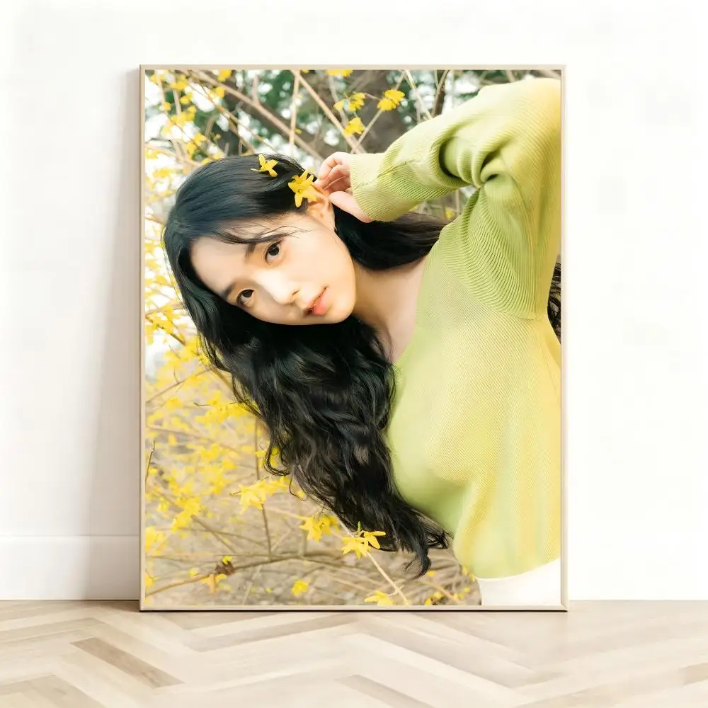 Gentle Actress C-Chae Soo-Bin Poster Classic Self-Adhesive PP Wall Sticker for Living Room Bar Decor Gift